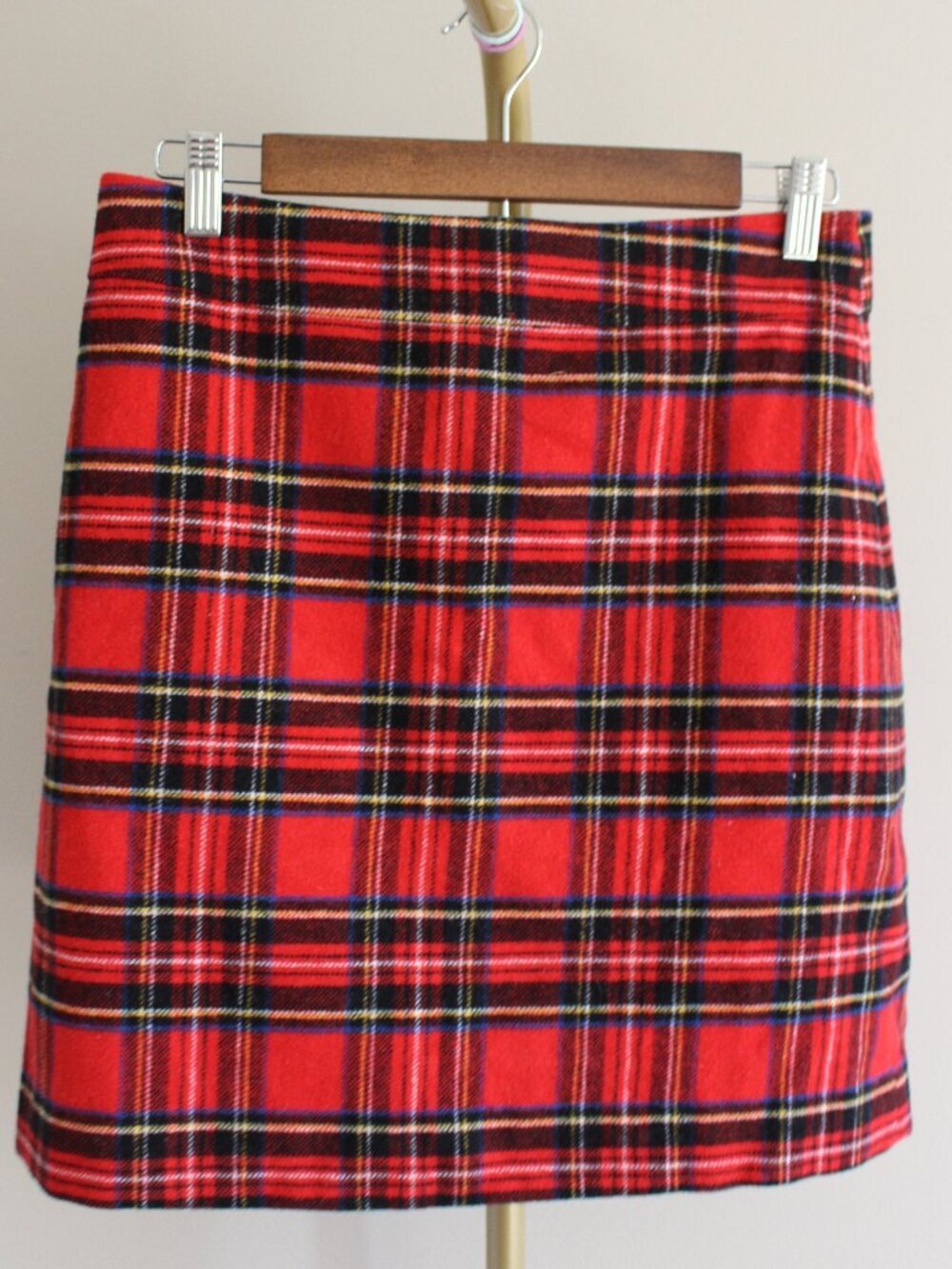 Women's J. Crew Plaid Wool A-Line Mini Skirt, Size 4